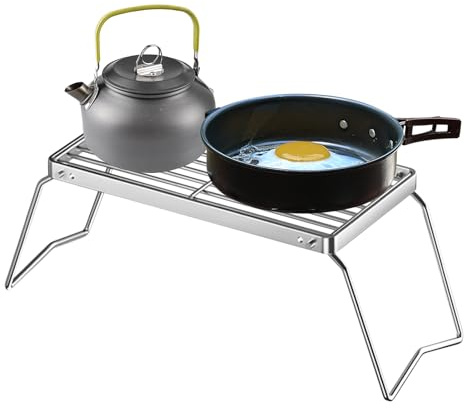 Folding Cooking Grate - Portable Cooking Grate, Fire Pit, Stove Top, Compact Outdoor Grill, Foldable Design | Ideal Camping Accessory for Garden Meetings, Backpacking, Fishing, Vegetables and