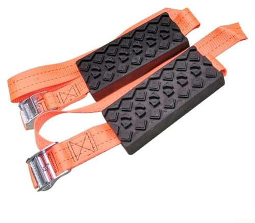 Feeshoppher PU Anti Slip Car Tire Traction Blocks Snow Chain Straps for Enhanced Grip on Snow Mud and Sand All Season Fit for Most Cars SUVs and Trucks 2pcs Set Strong Loa
