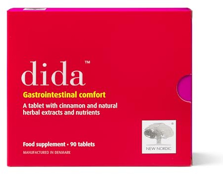 New Nordic Dida Gut Balance Tablets, Oregano, Garlic, Cinnamon Oil, 90 Tabs | Reduces fermentation & gas, olive leaf, marigold, thyme, cardamom, peppermint oil, fennel, niacin, vegan, made in Denmark, 90