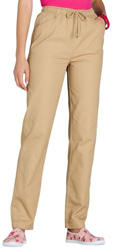 Chums Ladies Cotton Trousers with Elasticated Drawcord Waist | Women's Lightweight Casual Pants with Pockets, Expanding Waistband, Durable & Practical Fabric