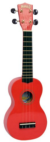 Mahalo U-30G Farbige Ukulele mit passender Tasche Soprano rot