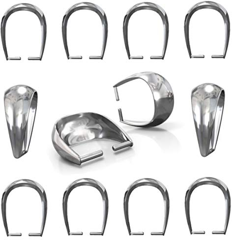 DIY925 My-Bead 10 Stück Anhängerschlaufen 9.4mm 925 Sterling Silber Anhänger Verbinder für Halsketten Juweliers- Qualität DIY