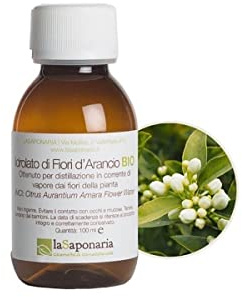 LA SAPONARIA - Hydrolat de Fleur d'Oranger Bio - Tonique, Rafraîchissant et Apaisant - Pour la peau sèche - Propriétés apaisantes et relaxantes - Sans alcool - Végétalien - 100 ml