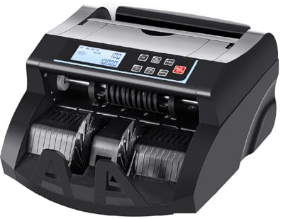 DOMENS Bill Counter Machine with UV/MG/MT/IR/DD Counterfeit Detection, Money Counter with ADD and Batch Cash Counting Modes, Money Machine Counts Value of Sorted US Dollar, Cash Counter, LCD Display