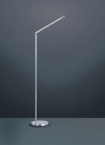 Pie de salón Led de lectura. 6W y 600 lúmenes, 3000k regulable con interruptor pulsador, estilo moderno, elegante y simple. Acabado níquel mate, totalmente orientable y giratorio