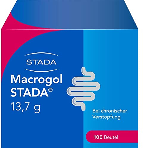 Macrogol STADA 13,7 g; schonende & bewährte Hilfe bei Verstopfung, sehr gut verträglich & für eine langfristige Behandlung geeignet; weißes, in Beuteln abgepacktes Pulver, 100 Stk