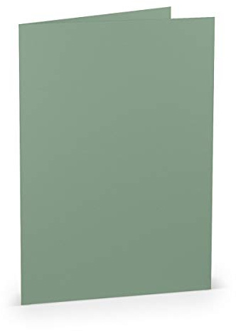 PAPERADO 50 Faltkarten DIN A5 - Eucalyptus gerippt - 220 g/m² - 14,8 x 21 cm - Blanko Doppelkarten Klappkarten Einladungskarten