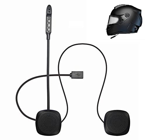 Hopcd Casco Bluetooth Motocicleta, BT5.0 de comunicación de Auriculares Bluetooth para Exteriores Casco de Moto, Canal de Sonido Dual Auriculares estéreo con Manos Libres con micrófono para Centro d