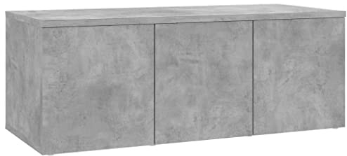 vidaXL TV Schrank mit 3 Schubladen Lowboard TV Möbel Sideboard Fernsehtisch Fernsehschrank HiFi-Schrank Betongrau 80x34x30cm Holzwerkstoff