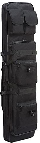SJASD wasserdichte Gewehrtasche,Gewehrtasche 2 Langwaffen,Waffentasche Gewehrtasche,Langwaffentasche,Gepolsterte Gewehrkoffer,Taktische Gewehrtasche Doppel,Schwarz,85cm