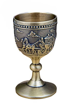 Tiardey Copa cáliz de 2.8 Pulgadas,Exquisita Copa de Vino,Bronce Decorativo práctico para Vino - Carruaje
