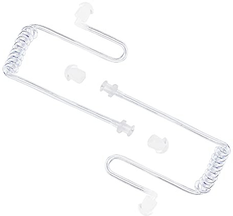 HYSHIKRA Ersatz verdeckte akustische Luftspule Audioröhre kompatibel mit Motorola Kenwood Baofeng Sprechfunkgerät FBI Sicherheit Hörmuschel Headset (Transparent, 2 Pack)