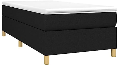 vidaXL Boxspringbettgestell Schwarz 90x200 cm Stoff