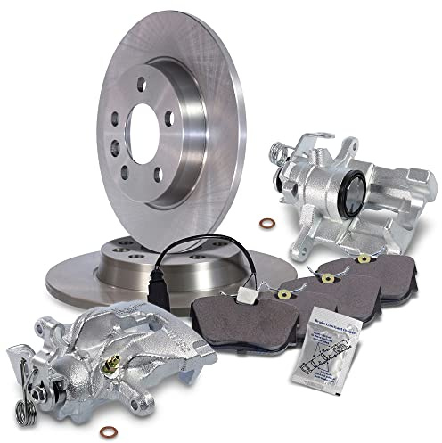 ATEC GERMANY Juego de frenos eje trasero incl. discos de freno Ø 280 mm completo + pastillas de freno trasero y pinza de freno trasero Compatible con VW TRANSPORTER T4