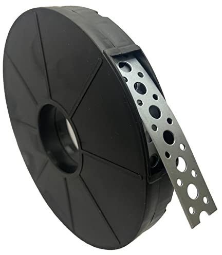 Galvanised Steel Band Metal Fixing Strap, Heavy Duty, 10m Roll, 18mm Wide | Perforated Holes, Easy to Install, Corrosion Resistant, Fence Brackets, Pipe Support, Cable Hanging, Builders DIY