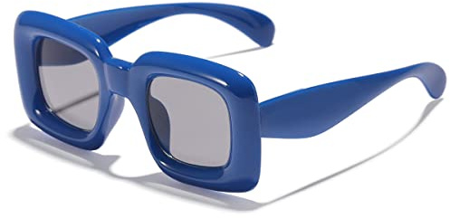 TOSGMLOUS Kids Cute Inflated Square Sunglasses for Boys Girls (Blue)