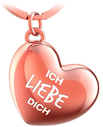 FABACH Liebe Schlüsselanhänger Herz mit Gravur - Ich liebe dich Schlüsselanhänger Partner - Herz Schlüsselanhänger Herz als Liebe Glücksbringer - Freundin Geschenk Liebe - Ich liebe dich