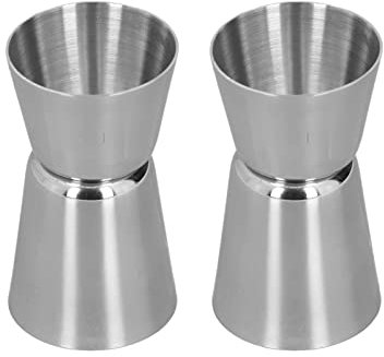 MISNOde Jigger para Bartending, Taza Medidora de Acero Inoxidable con Escala, Jigger de Cóctel de Alta Precisión, Barra Medidora de 30ml/45ml, Accesorios para Barra
