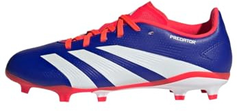 adidas Unisex League J Football Boots Firm Ground, Lucid Blue/Cloud White/Solar Red, 1 UK
