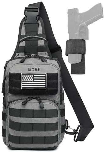 ATBP Taktischer Sling-Rucksack mit Holster, Militär-Crossbody-Tasche für Herren, einzelner Schulter-Rucksack, 10 l