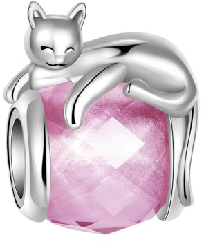 BIZK Damen Charm Anhänger für Armband 925 Sterling Silber Charm Bead Pendant für Europäische Armbänder und Halsketten