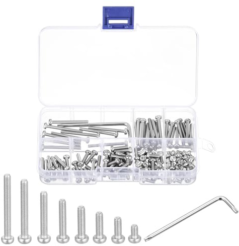 QUARKZMAN Kit de Tornillos de Seguridad M3 Torx (M3X5/8/10/12/16/20/25/30mm) 125 Piezas Acero Inoxidable 304 con Cabeza de Tipo Pan a Prueba de Manipulaciones con Llave T10