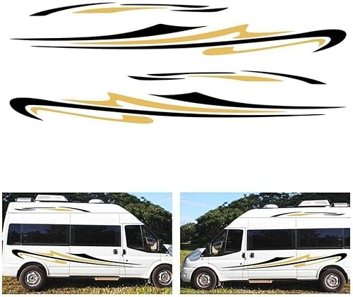 Pegatinas for Auto Carrocería Lado Capó Falda Calcomanías for Auto 2 Piezas Deportes Autocaravana Rayas Decorativas Camper Vans Caravana Calcomanías Vinilo Etiqueta Gráfica Coche Cuerpo Accesorios Lat