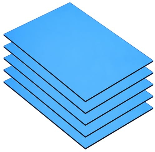 QUARKZMAN 5 Stück PMMA Acrylplatten Farbige Transparente 12 x 8 Zoll | Blaue Acrylplatten, für DIY-Projekte Kunst Basteln Lasergravur & -schneiden