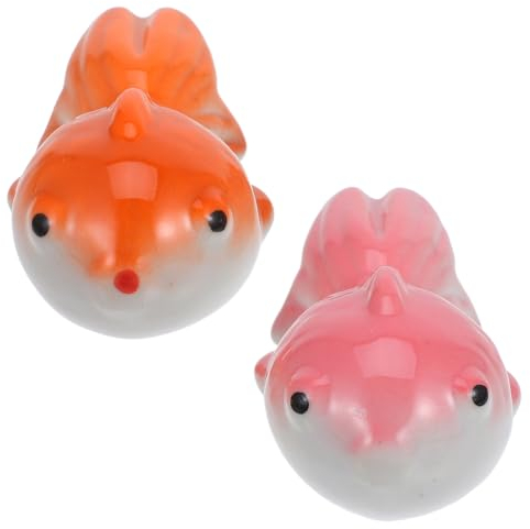 Yardwe Aquarium-Keramik-Schwimmfisch – 2 Stück Koi-Karpfen Schwimmfähige Figuren Unterwasser-Schwimm-Keramik- Realistisches Aquarium Fisch Teehaustier DIY Feengarten