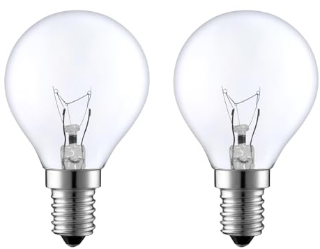 VINBE E14 25W Backofen Glühlampen, 230V 25W G45 Glühlampe Ersatz für Backofen, Mikrowelle, Kühlschrank, 230V 25W G45 Kleine Edison Schraube (SES) Glühlampe, 300°C, dimmbar, 2700K Warmweiß (2-Pack)