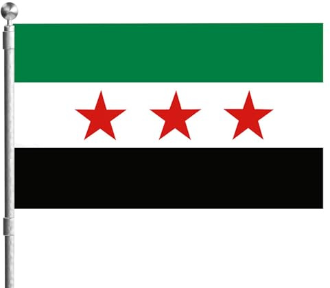 Syrische Flagge Syrien -Flagge mit Grommet 59x35in Digitaldruck Doppelgenähter syrischer Flag
