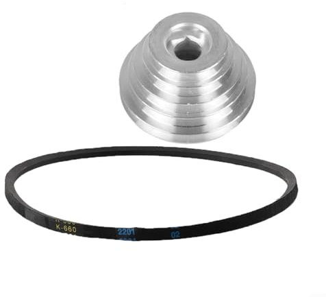 Aluminium-Pagoden-Riemenscheibe-Set, 4–5-stufiges Getrieberad für Tischbohrmaschine, Z4116, Motorwellen-Antrieb, 14 mm/18 mm/21 mm Löcher, 66 cm Riemen (14 mm)