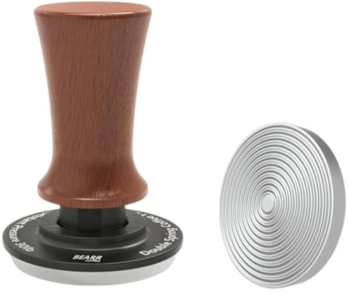 53.75mm Espresso Tamper, Calibrated Tamper with 30lbs Double Spring Loaded Tamper Walnut Wood Coffee Tamper for Barista Home,Stainless Steel Base Tamper Espresso Tool Fits 53.75mm Portafilters