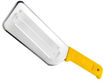 Couteau à chou trancheuse – Déchiqueteuse de chou pour salade de choucroute – Hachoir à chou en acier inoxydable – Coupe-chou avec deux lames tranchantes, poignée en plastique (jaune)