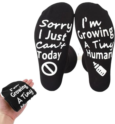 Dinghaole Cadeaux pour futures mamans, Cadeau pour femme enceinte, Chaussettes de grossesse amusantes en coton, Chaussettes de maternité confortables antidérapantes, Chaussettes de maternité