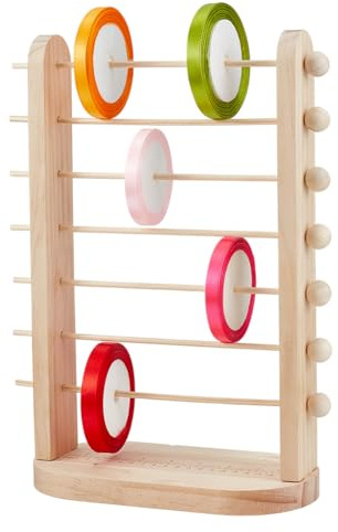 PH PandaHall 7-Etagen Holzband-Organisationsregal Spulen-Halter Lagerung Bänder Lagerung Ständer Faden-Organizer-Halter Crochet Roll Display Regal für Mesh Kranz Tüll Nähen Handwerk Geschenkverpackung
