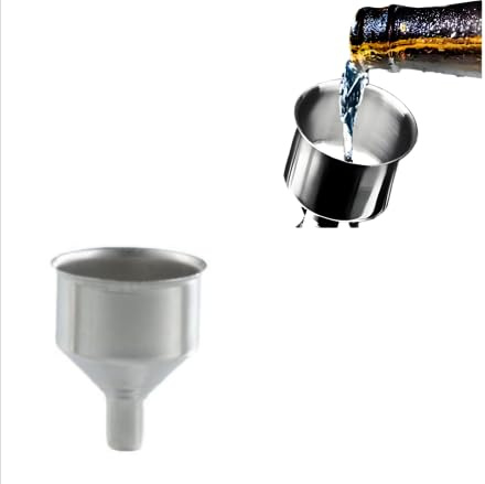 Funnel, Stainless Steel Kitchen Metal Funnel Hip Flask Universal, Thicken Sanding Texture Solid Durable Classic Look