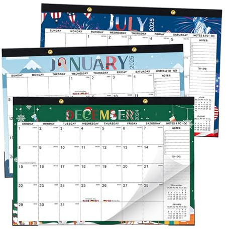 Monatskalender 2025–2026 Wand; Monatlicher Wandkalender 2025–2026, saisonal, Anti-Blutung, Urlaubsmotiv, Lehrerbedarf für Terminplanung, To-Do-Liste, Ziele, Organisation von Terminen