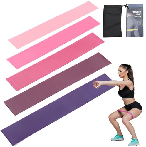 Rrlihjgu Bandas De Resistencia - Bandas de Estiramiento | Set de 5 Niveles de Resistencia Accesorios Portátiles para Gimnasio en Casa Pilates Espalda Muslos