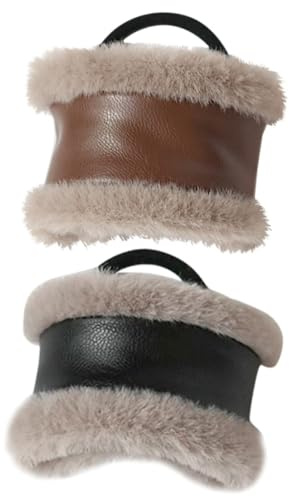 VALICLUD 2 Stück-Pack Haargummis aus Braunem PU Leder im Vintage Stil Weich und Elastisch Vielseitig Einsetzbar für Damen und Mädchen im Alltag