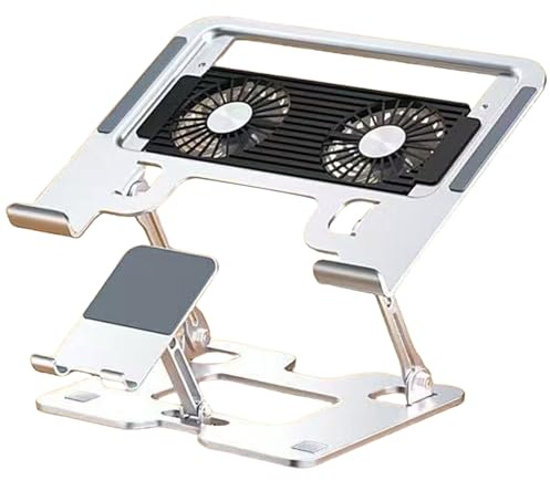 LLHCF 2 In 1 Metal Adjustable Phone & Laptop Stand Foldable Bracket For Desktop Holder Heat Dissipation Accessories Foldable Aluminum Holder
