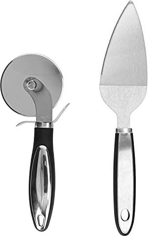 Ensemble de spatules à pizza, couteau à pizza et pelle en acier inoxydable avec poignée antidérapante, outil de de pizza professionnel pour la cuisine à domicile et la pizzeria,