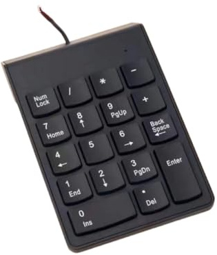 VmugDVoqb Tastierino numerico USB Tastierino numerico Digitale a 19 Tasti Compatibile con PC Laptop Notebook Tablet Contabilità azioni bancarie