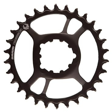 SRAM X-SYNC Eagle Steel 30T 6 mm F1 Kettenblatt – Direktmontage, schmales, breites Stahl-Kettenblatt für Eagle-Antrieb, schwarz, 3-Bolzen-Kompatibilität