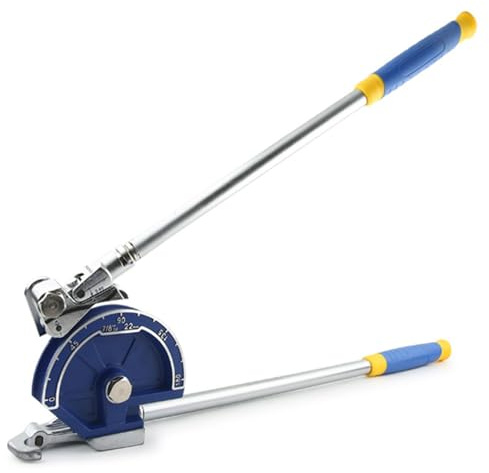 Utensile piegatubi manuale a cricchetto a 180° per tubi in rame, alluminio, ferro, acciaio inox, HVAC, 19 mm