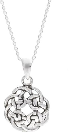 Silverly Collar de Nudo Celta de Plata de Ley para Mujer | Colgante de Flor Celta Redonda de Plata 925 con Cadena de Eslabones de 45cm | Joyería Tradicional Irlandesa con Nudos | Regalo Simbólico