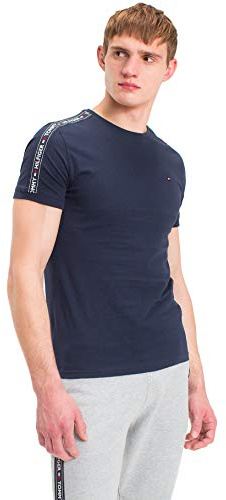 Tommy Hilfiger Uomo T-Shirt Maniche Corte Scollo Rotondo, Blu (Navy Blazer), S