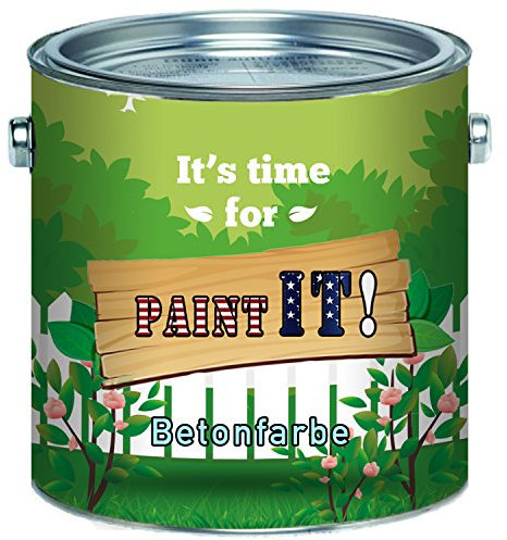 Paint IT! Betonfarbe hochwertige Fassadenfarbe Bodenfarbe für mineralische Untergründe wie Beton, Zement, Putz oder Stein (1 L, Lichtblau (RAL 5012))