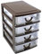 Venus valink Tiroir Organisateur, Plastique Durable Bureau Table Débris Cosmétique Style Support Rangement Boite, Haut Organisateur Boite Minuscule Plateaux, Transparent Tour - Café, 4 Drawers