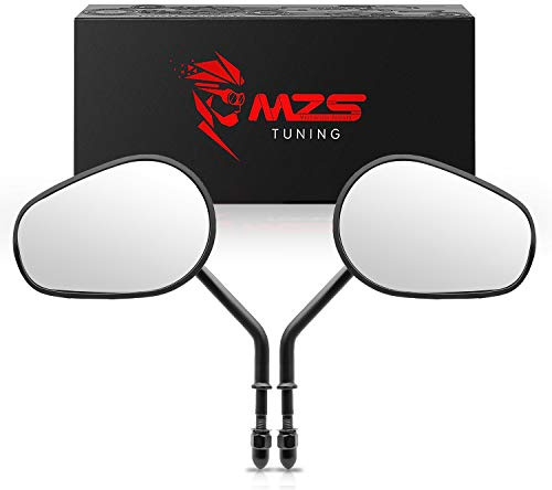 MZS Motorcycle Rear View Mirrors,Touring Motorcycle Mirrors 360 Degree Adjustment Side Black 8MM Compatible with 1982-2026 Sportster Softail Road Glide Electra Street Glide King Dyna Ultra V-rod